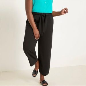 Eloquii Black Tie Waist Wide Leg Pants